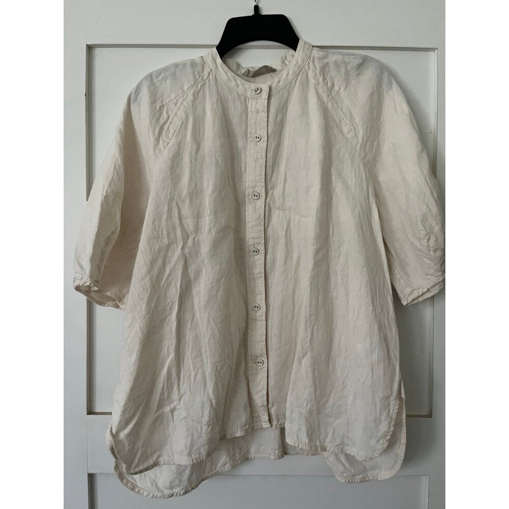 Everlane Linen Puff Sleeve Shirt Med